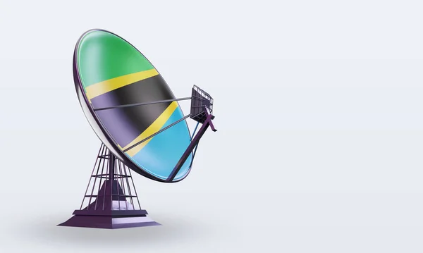 Satellite Tanzania Flag Rendering Left View — 图库照片