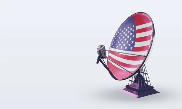 3D uydu Amerika bayrağı doğru görünüm veriyor