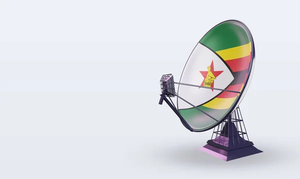 Satelliet Zimbabwe Vlag Waardoor Rechts Uitzicht — Stockfoto