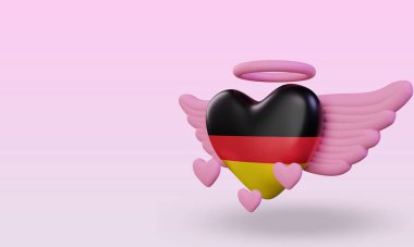 3d valentine love Germany flag rendering right view