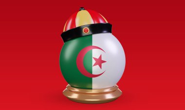3d chinese newyear Algeria flag rendering front view