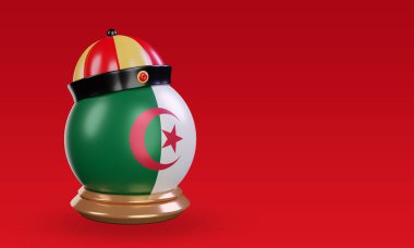 3d chinese newyear Algeria flag rendering left view