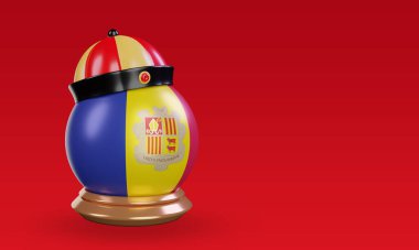 3d chinese newyear Andorra flag rendering left view
