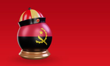 3d chinese newyear Angola flag rendering left view