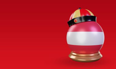 3d chinese newyear Austria flag rendering right view