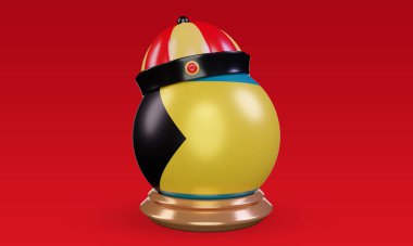 3d chinese newyear Bahamas flag rendering front view