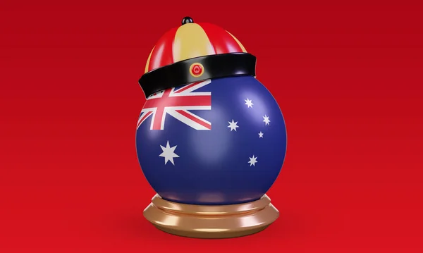 Chinese Newyear Australia Flag Rendering Front View —  Fotos de Stock