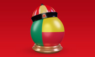 3d chinese newyear Benin flag rendering front view
