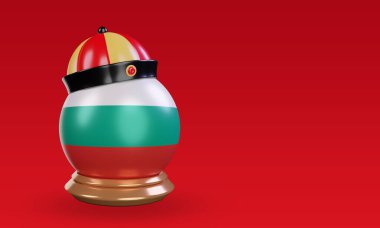 3d chinese newyear Bulgaria flag rendering left view