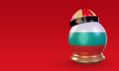 3d chinese newyear Bulgaria flag rendering right view