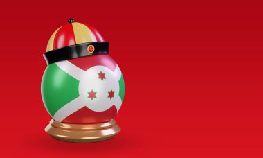 3d chinese newyear Burundi flag rendering left view