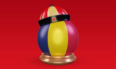 3d chinese newyear Chad flag rendering front view