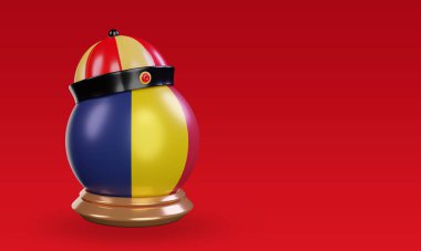 3d chinese newyear Chad flag rendering left view