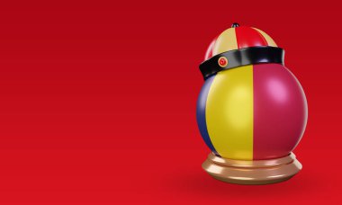 3d chinese newyear Chad flag rendering right view