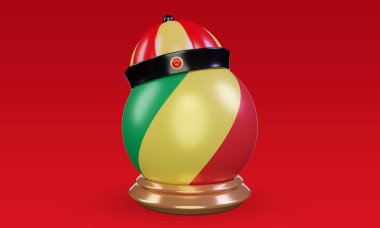 3d chinese newyear Republic Congo flag rendering front view