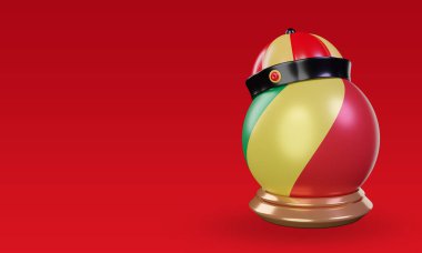 3d chinese newyear Republic Congo flag rendering right view