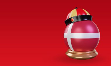 3d chinese newyear Denmark flag rendering right view