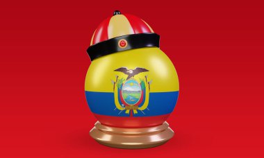 3d chinese newyear Ecuador flag rendering front view