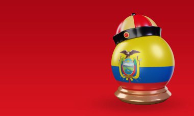 3d chinese newyear Ecuador flag rendering right view