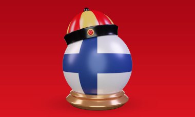 3d chinese newyear Finland flag rendering front view