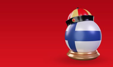 3d chinese newyear Finland flag rendering right view