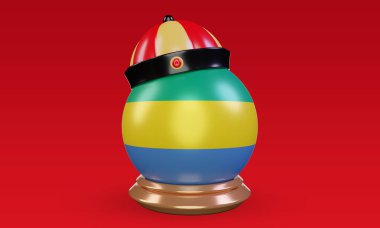 3d chinese newyear Gabon flag rendering front view