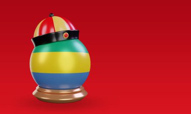 3d chinese newyear Gabon flag rendering left view