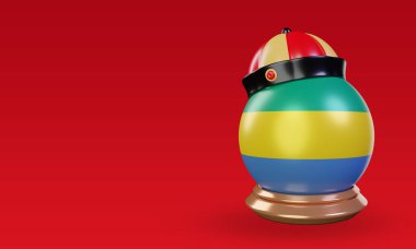 3d chinese newyear Gabon flag rendering right view