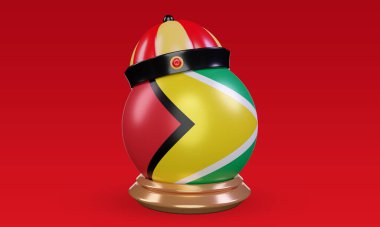 3d chinese newyear Guyana flag rendering front view