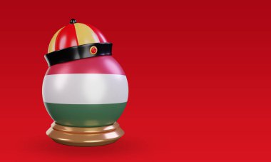3d chinese newyear Hungary flag rendering left view