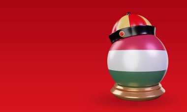 3d chinese newyear Hungary flag rendering right view