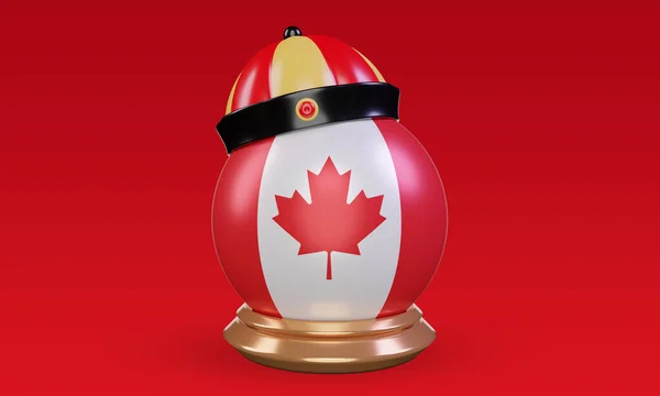 Chinese Newyear Canada Flag Rendering Front View — Stockfoto