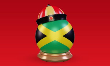 3d chinese newyear Jamaica flag rendering front view
