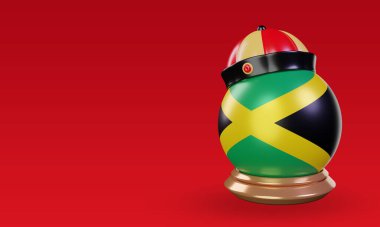 3d chinese newyear Jamaica flag rendering right view