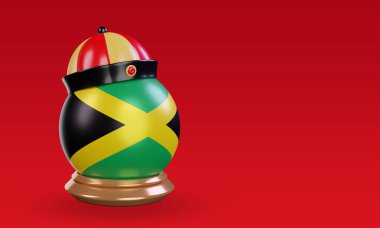 3d chinese newyear Jamaica flag rendering left view