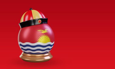 3d chinese newyear Kiribati flag rendering left view