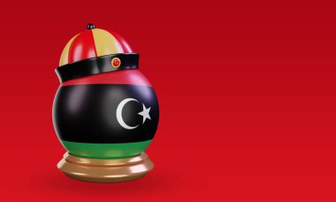 3d chinese newyear Libya flag rendering left view