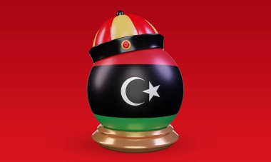 3d chinese newyear Libya flag rendering front view
