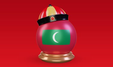 3d chinese newyear Maldives flag rendering front view