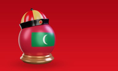 3d chinese newyear Maldives flag rendering left view