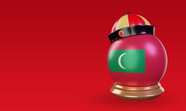 3d chinese newyear Maldives flag rendering right view
