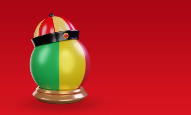3d chinese newyear Mali flag rendering left view