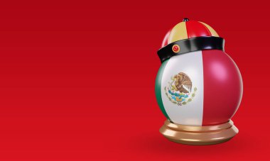 3d chinese newyear Mexico flag rendering right view
