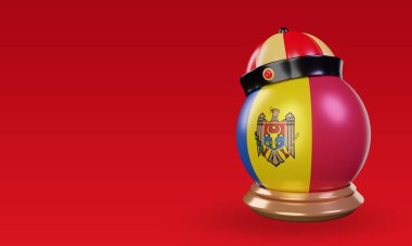 3d chinese newyear Moldova flag rendering right view