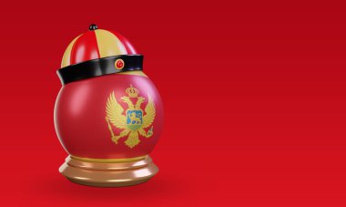 3d chinese newyear Montenegro flag rendering left view