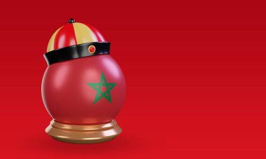 3d chinese newyear Morocco flag rendering left view