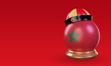 3d chinese newyear Morocco flag rendering right view