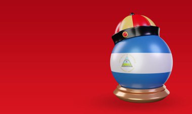 3d chinese newyear Nicaragua flag rendering right view