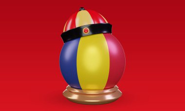 3d chinese newyear Romania flag rendering front view