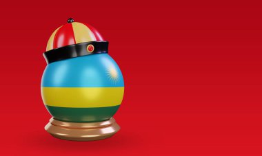 3d chinese newyear Rwanda flag rendering left view